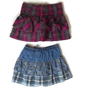 Girl's Summer Tiered Skirt & Skort Bundle Set 5 6